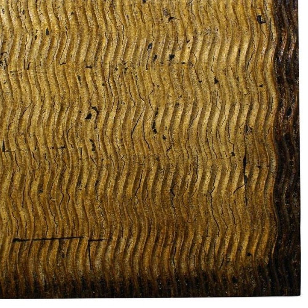 24" X 24" X 1" Raw Wood Look Silver Finish Square Wall Art Medium