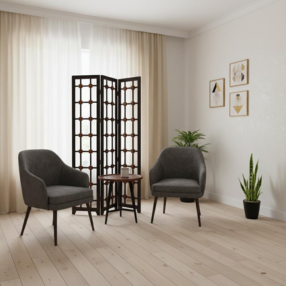 84" X 84" Brown Woood Screen