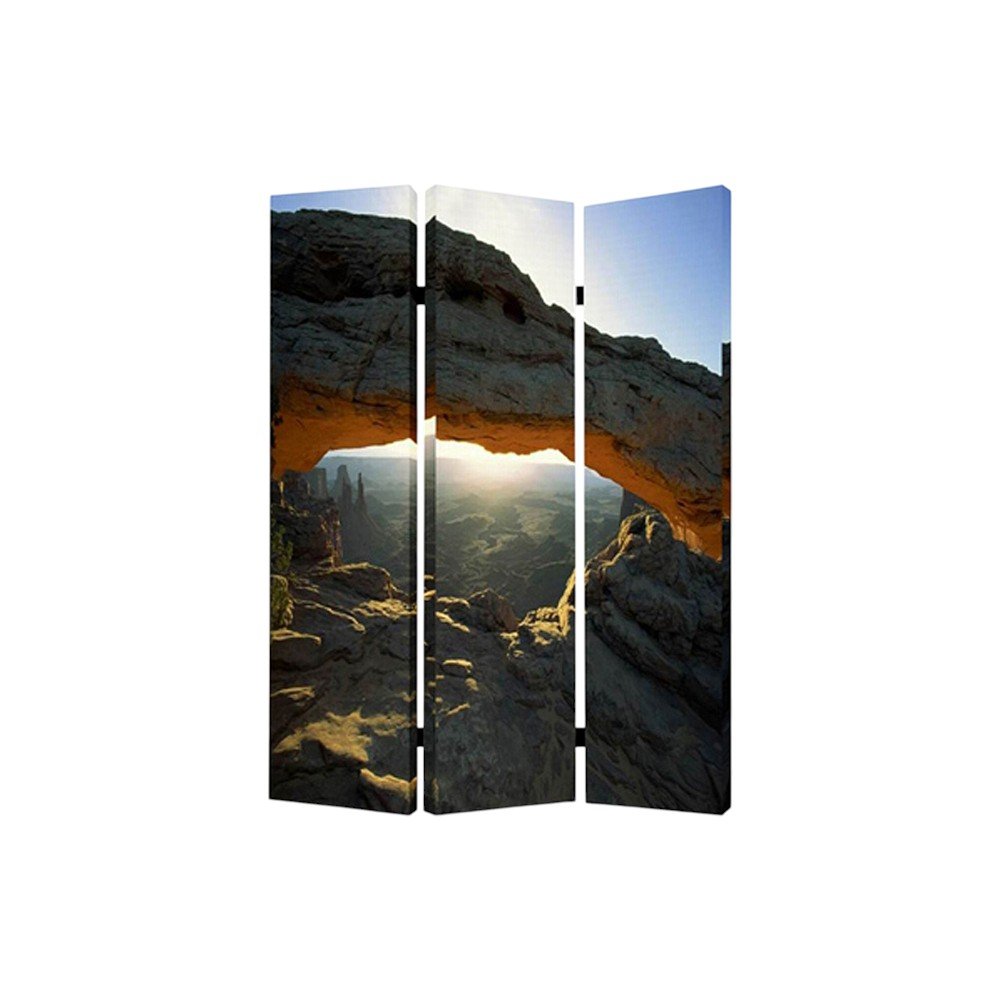 48 X 72 Multi Color Wood Canvas Desert Screen