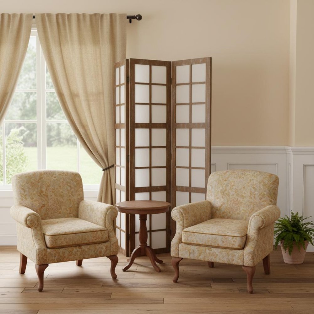 63 X 84 Brown Wood Mirror Screen