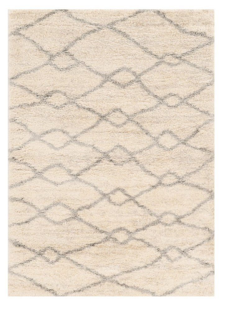 7' X 9' Gray And Ivory Chain Area Rug