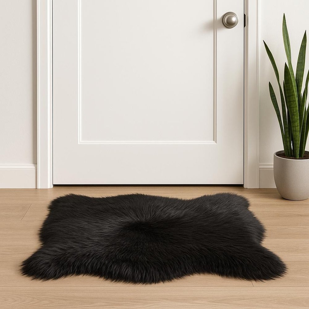 2' X 3' Black Shag Area Rug