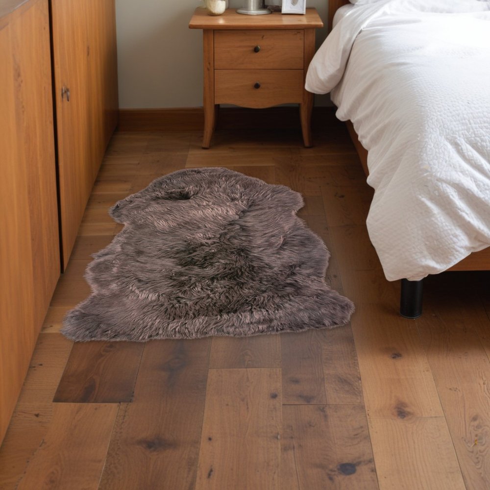 2' X 3' Chocolate New Zealand Natural Sheepskin Rug