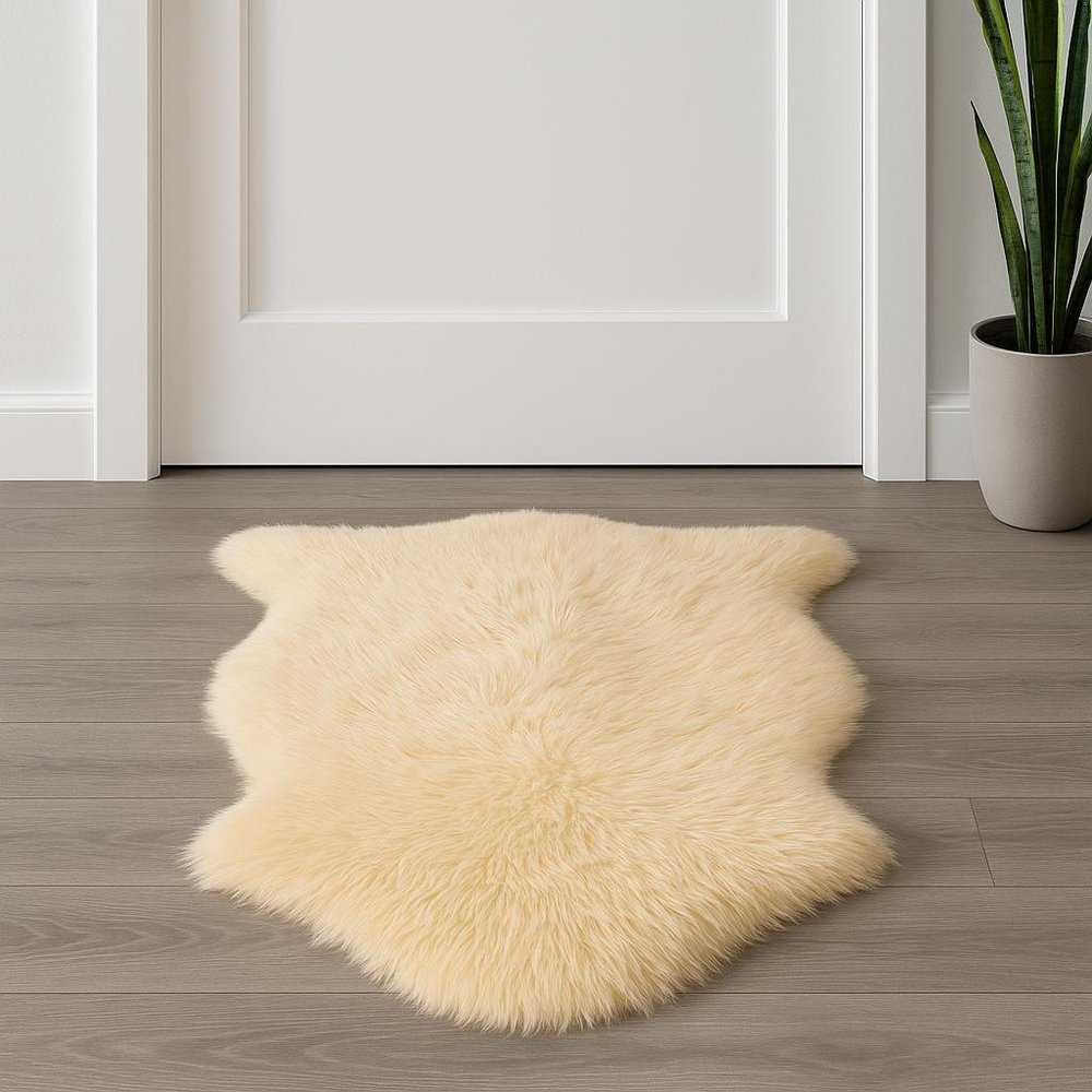 2' X 3' Beige Shag Area Rug