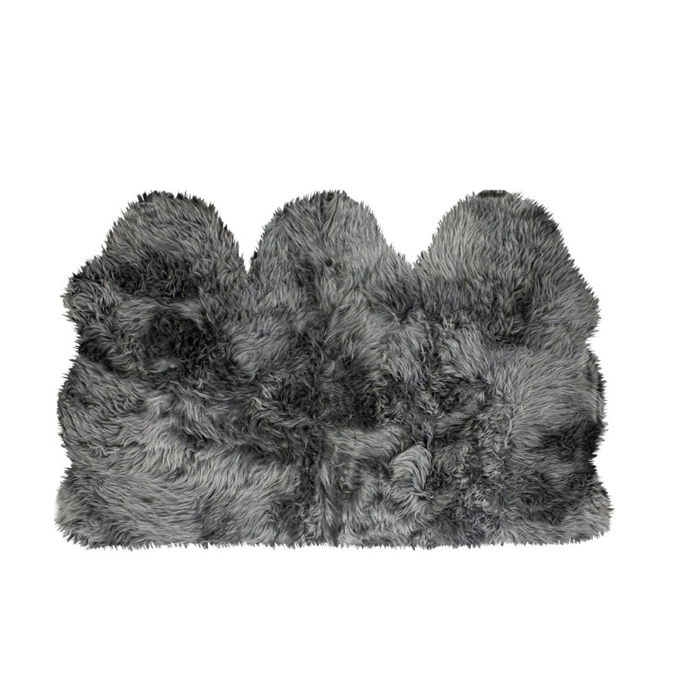 3' X 5' Gray Natural Sheepskin Area Rug