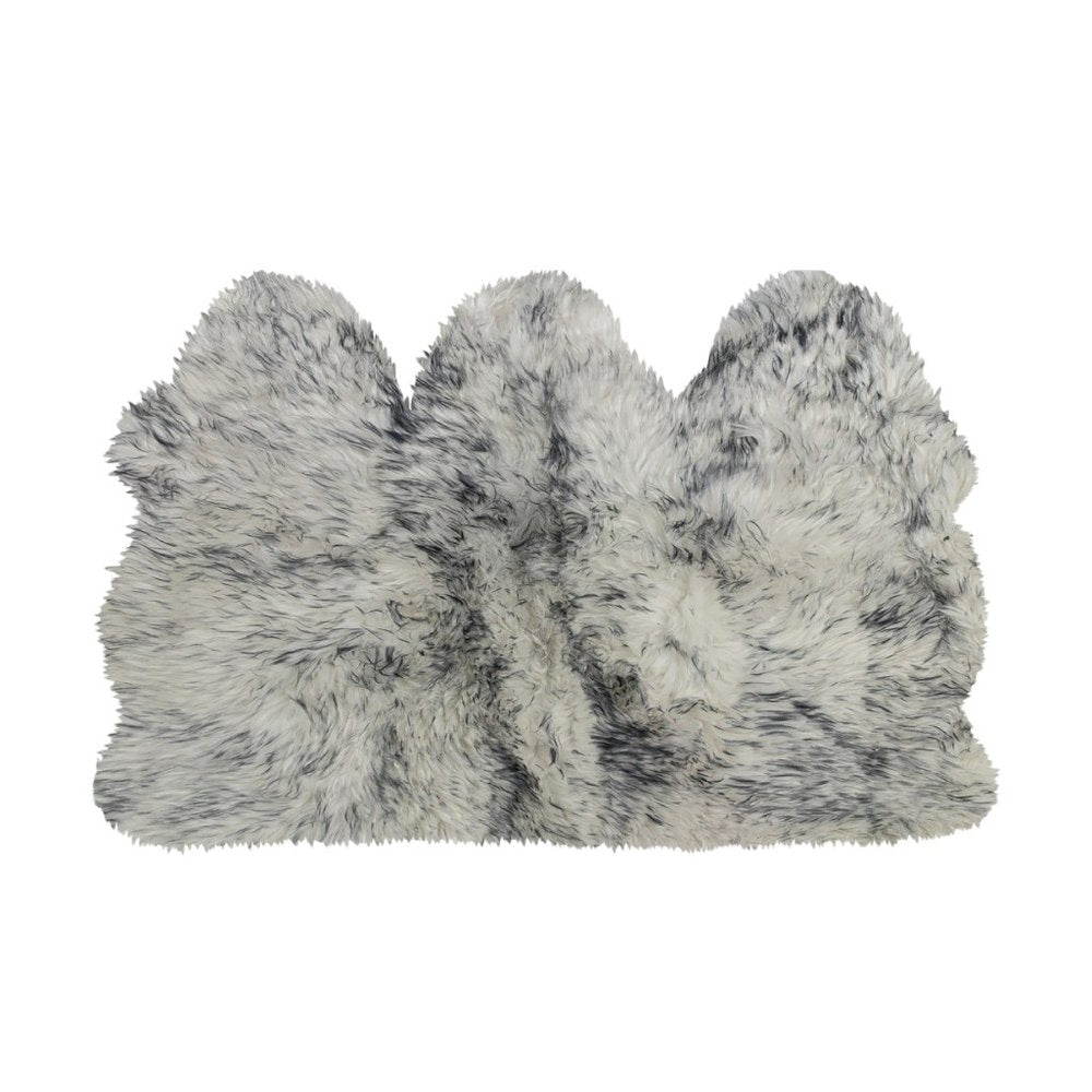 3' X 5' Gray Ombre Natural Sheepskin Area Rug