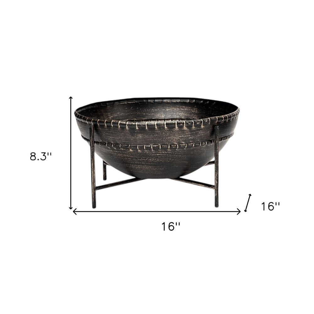 Set of Two Black Metal Decorative Bowl