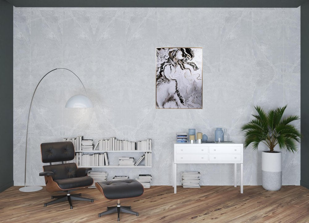 Set of Two White Framed Art