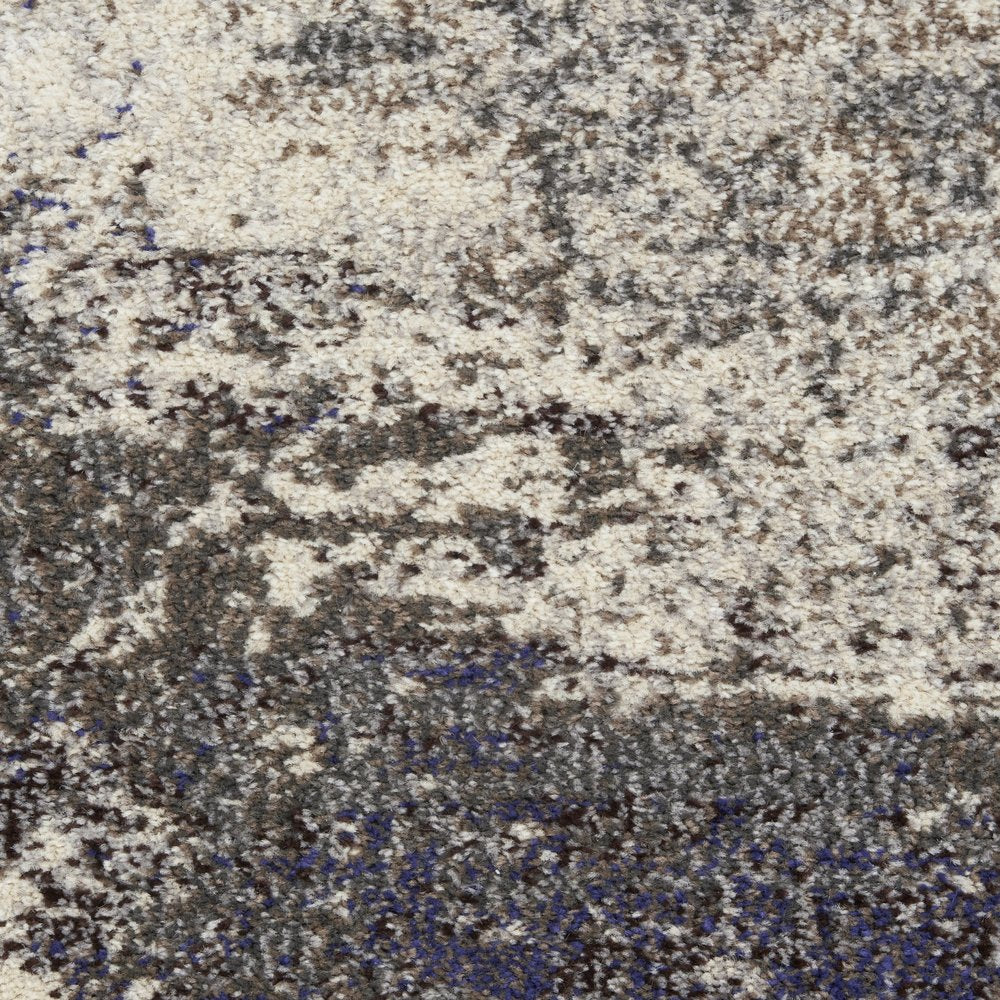 2' X 4' Ivory And Grey Abstract Power Loom Non Skid Area Rug