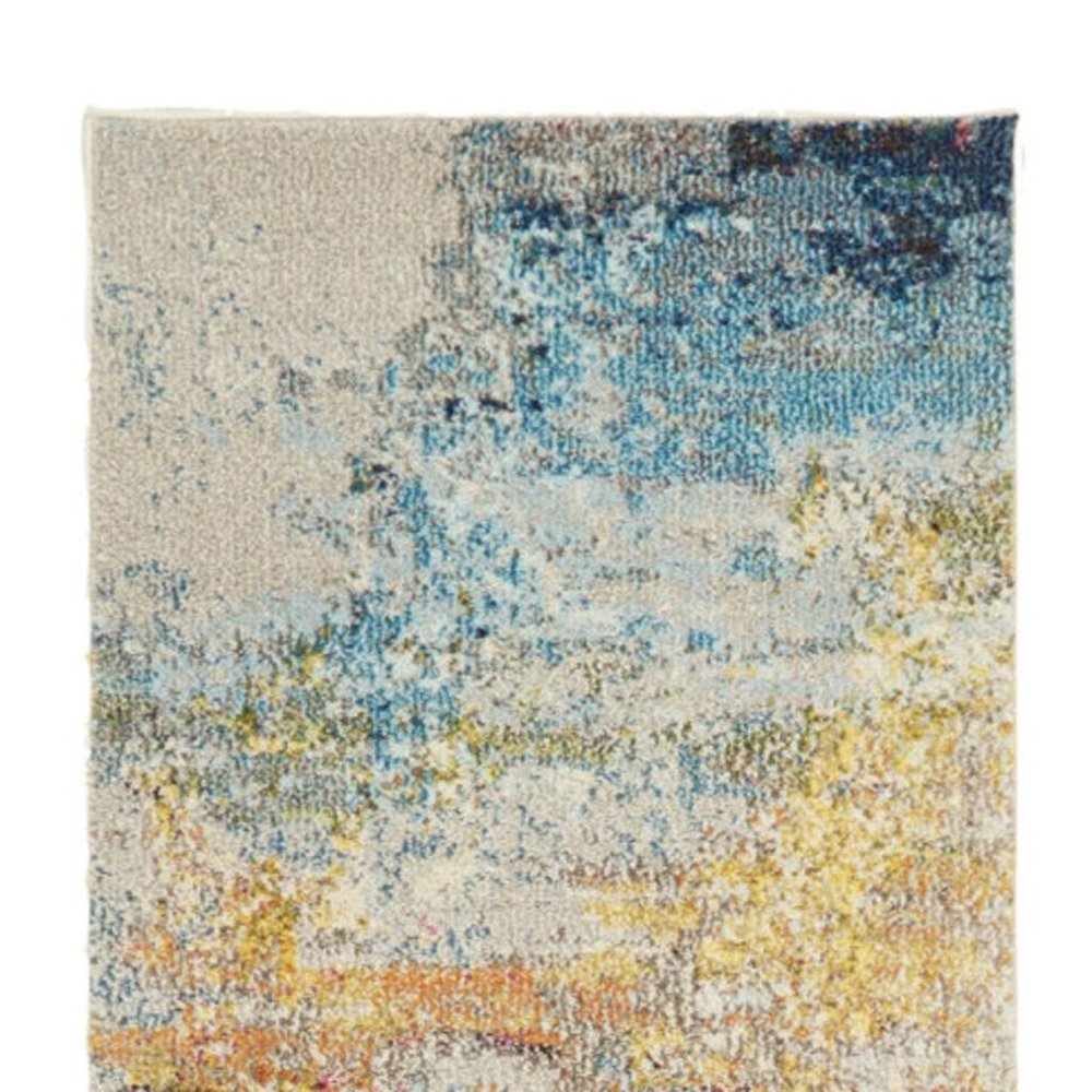 2' X 6' Sealife Abstract Power Loom Non Skid Runner Rug