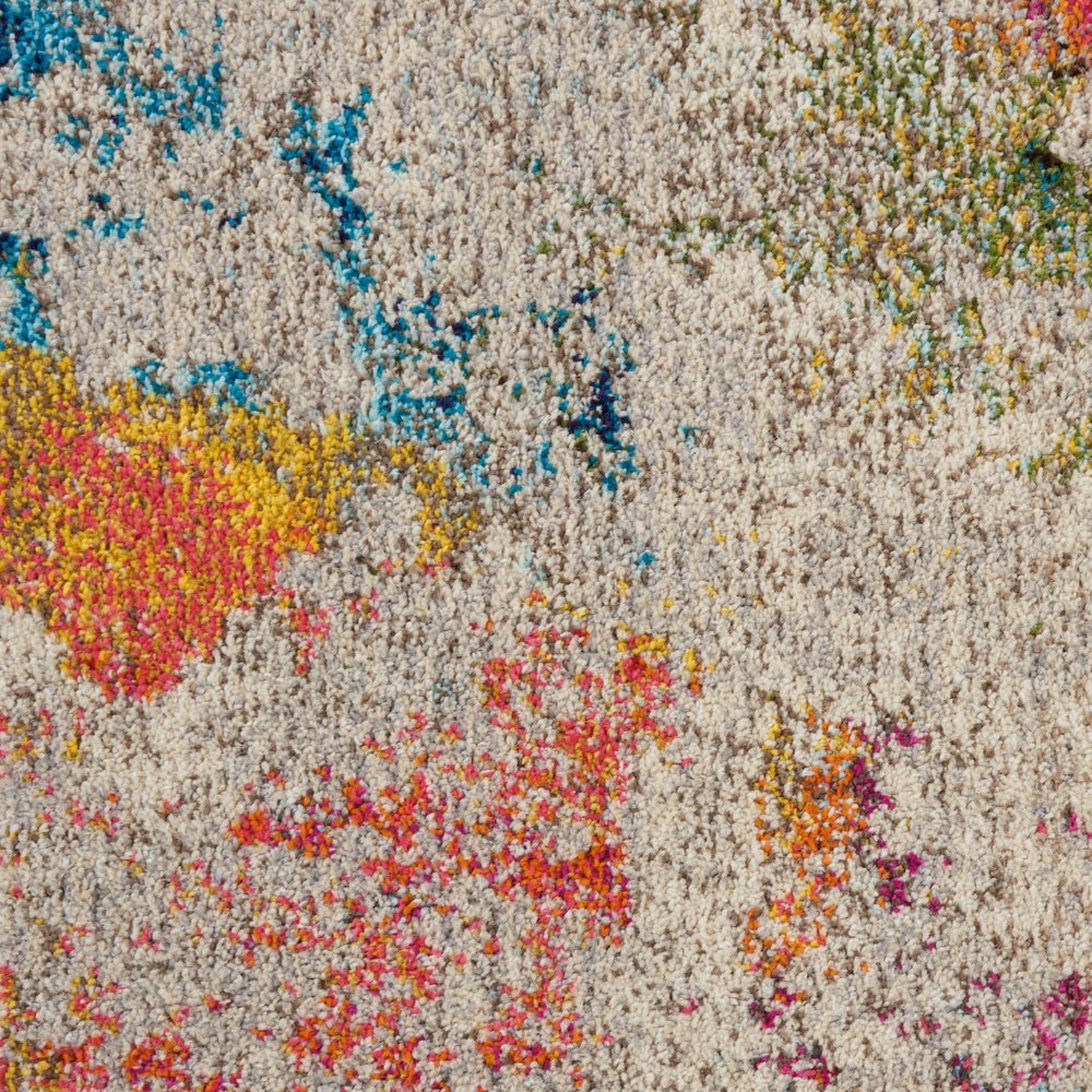 4' X 6' Ivory Abstract Power Loom Non Skid Area Rug