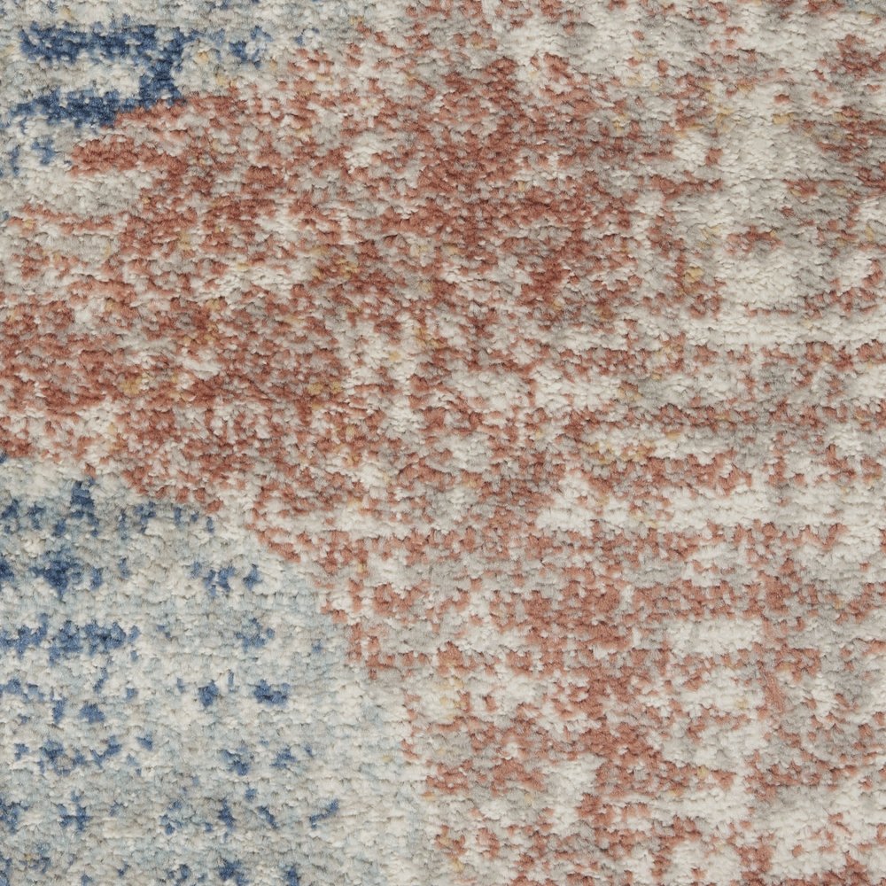 3' X 5' Ivory Abstract Power Loom Distressed Non Skid Area Rug