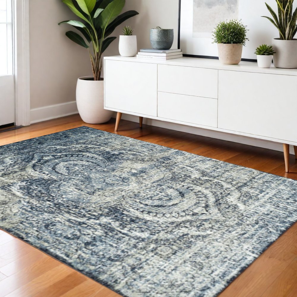 4' X 6' Taupe And Ivory Abstract Distressed Area Rug