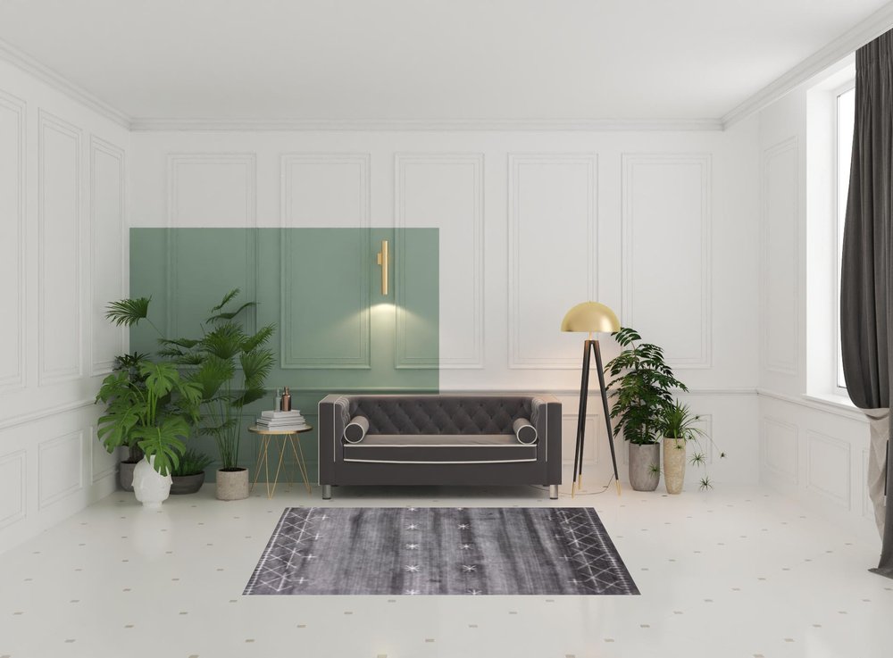 5' X 8' Black Gray and White Abstract Ombre with Stars Hand Loomed Area Rug