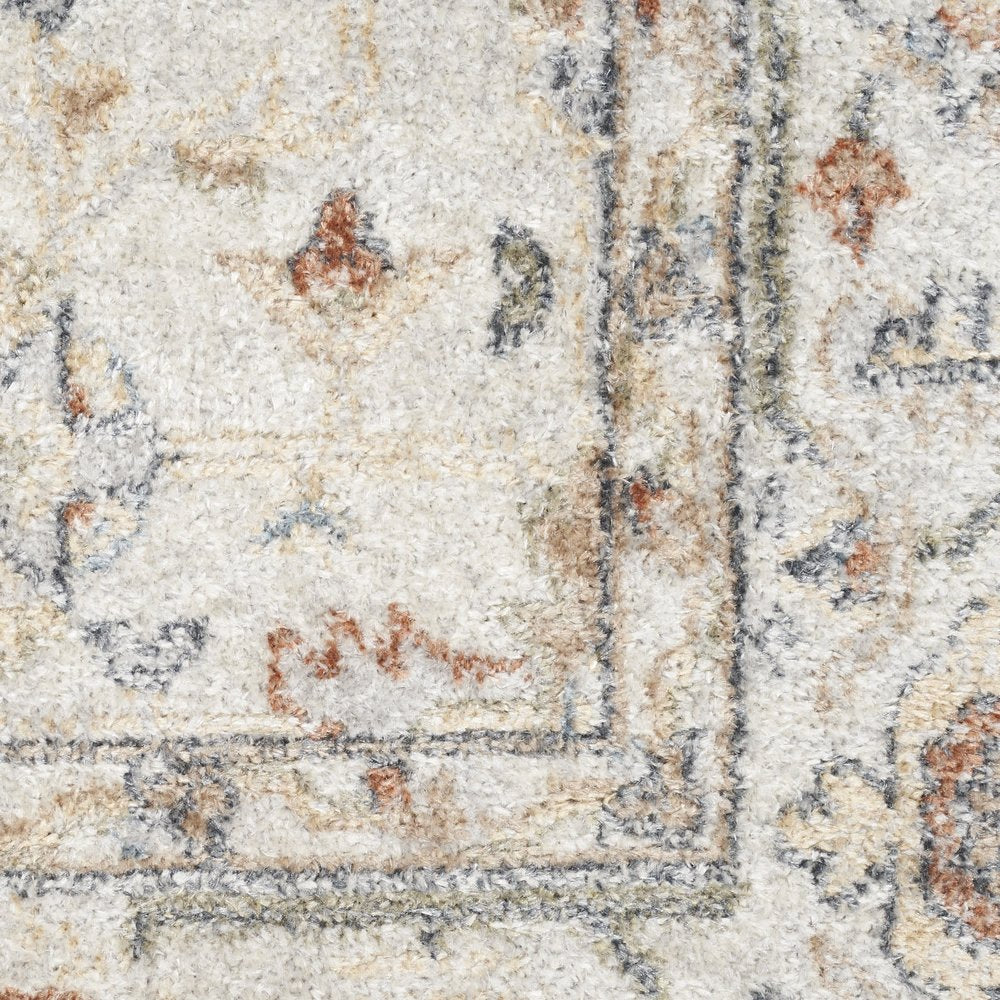 4' X 6' Gray Oriental Power Loom Distressed Washable Area Rug