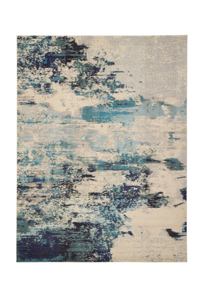 9' X 12' Ivory Abstract Power Loom Area Rug