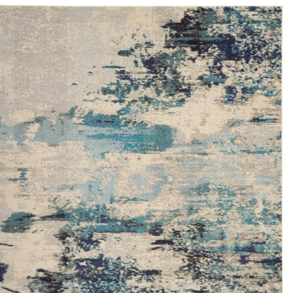 10' X 14' Ivory Abstract Power Loom Area Rug