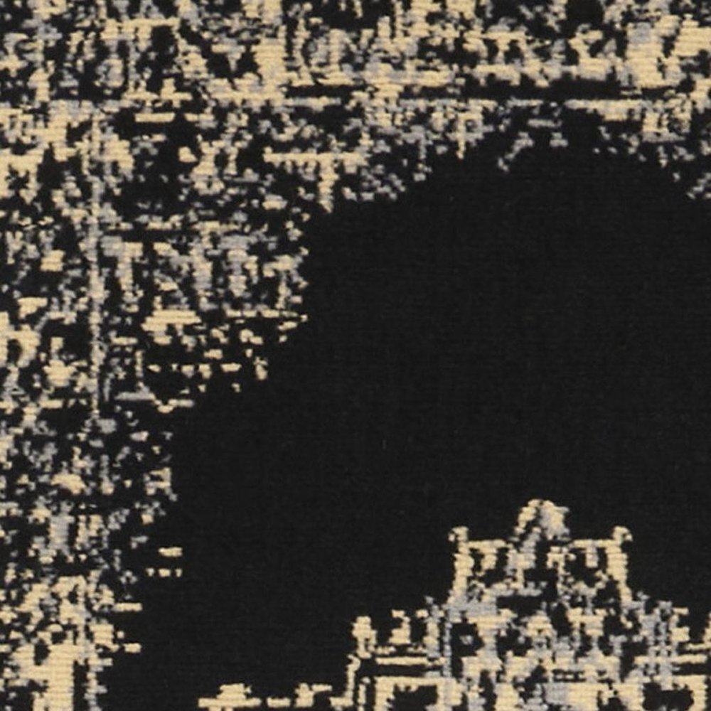 8' Cream Damask Power Loom Runner Rug