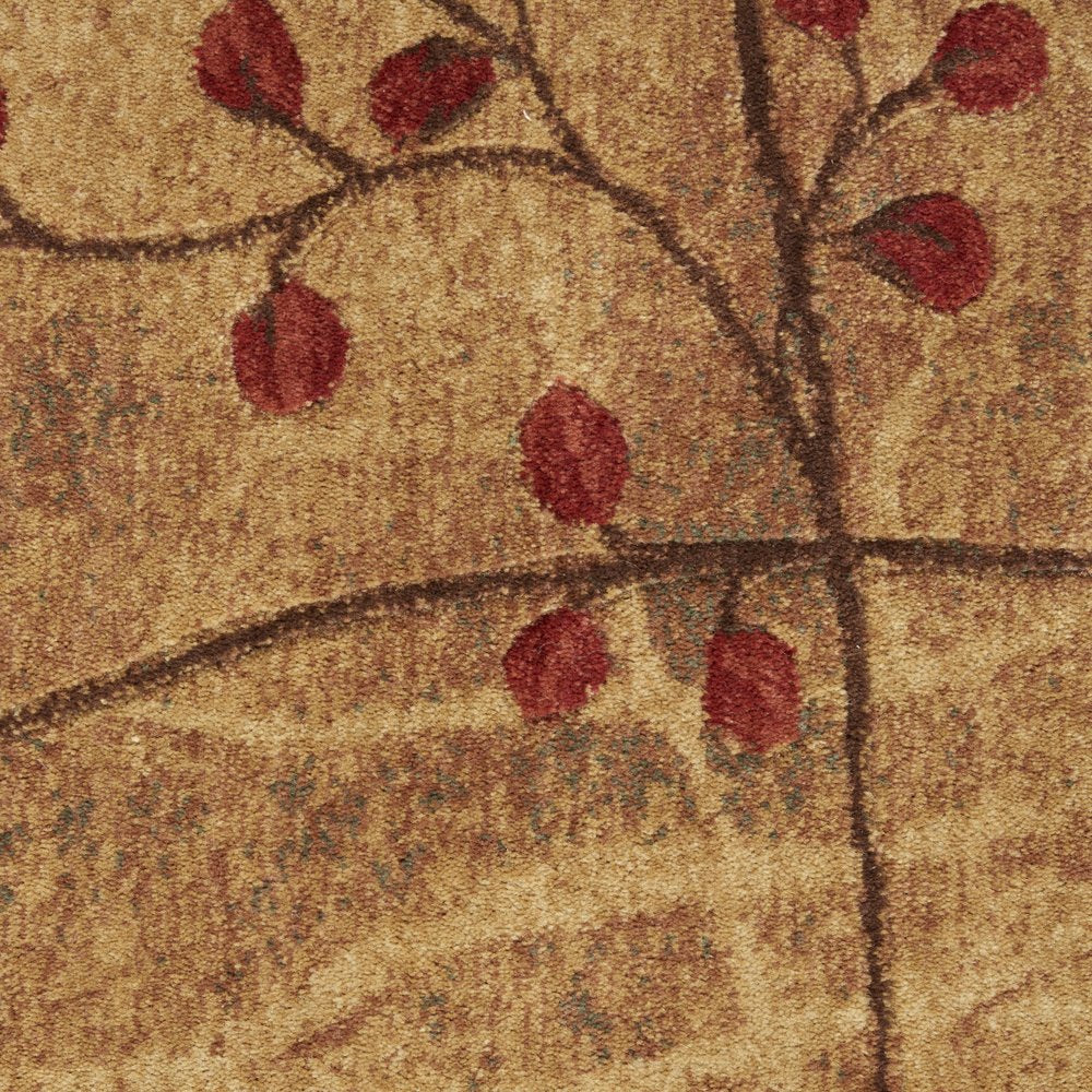 5' X 8' Brown Floral Power Loom Area Rug