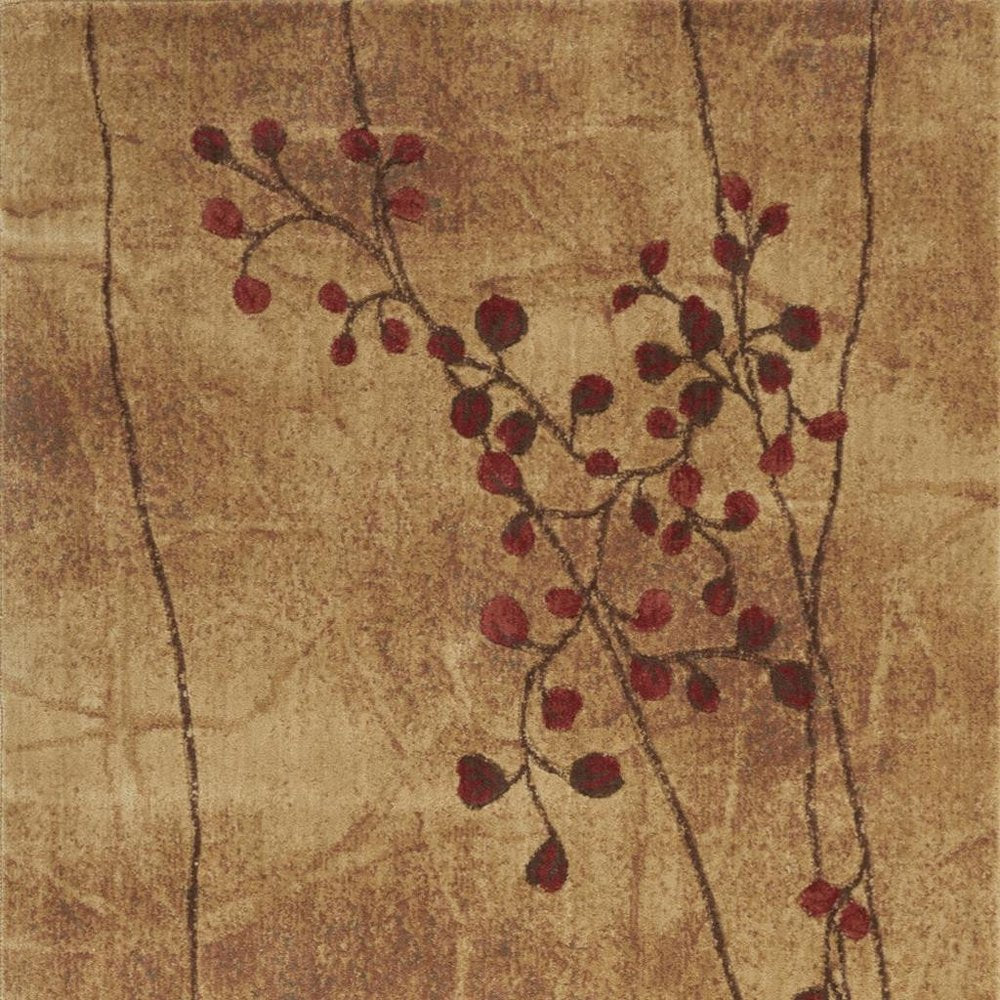 4' X 6' Brown Floral Power Loom Area Rug