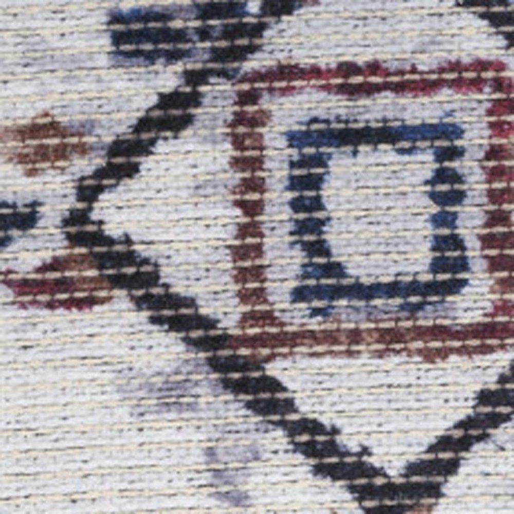 5' X 7' Gray and Brown Geometric Power Loom Washable Area Rug