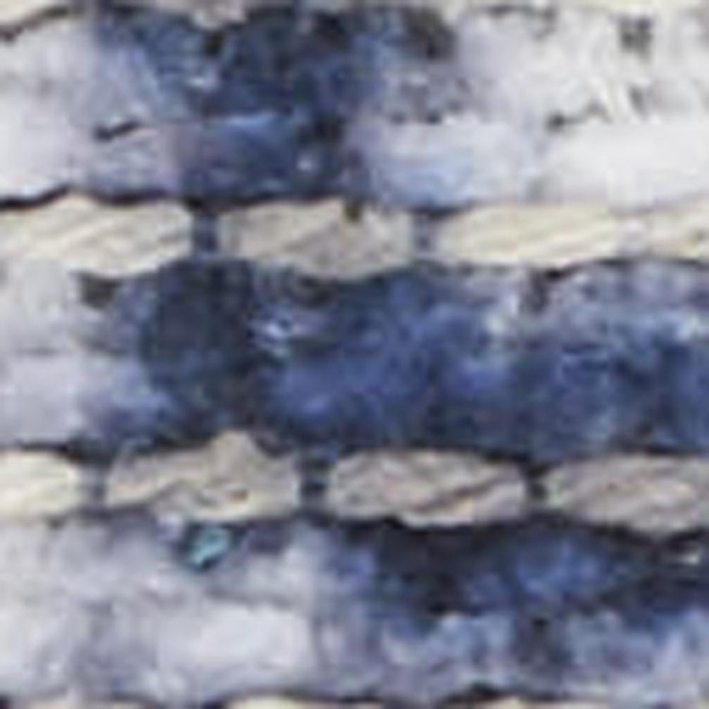 10' Ivory and Blue Oriental Power Loom Washable Runner Rug