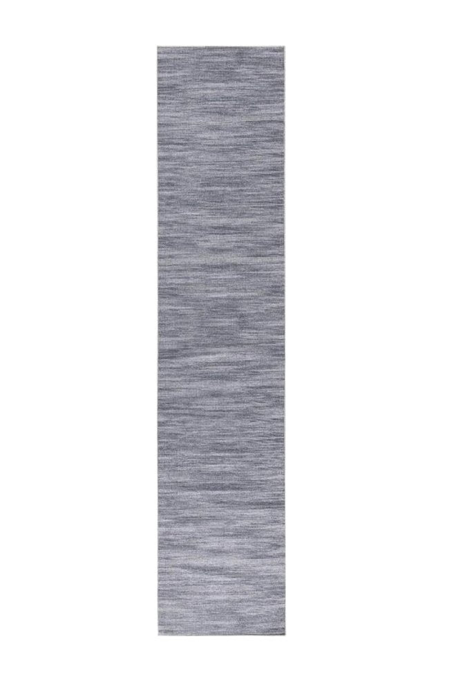 8' Gray And White Abstract Washable Runner Rug