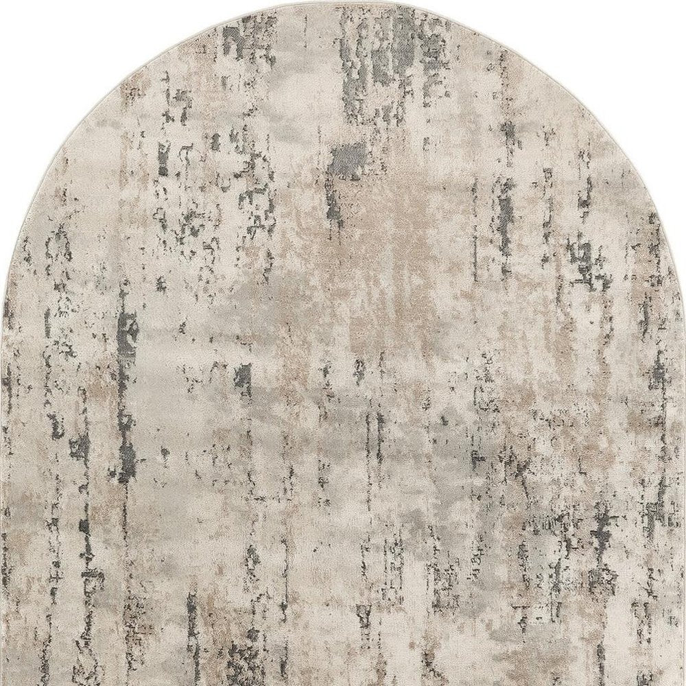 6' X 9' Beige and Gray Abstract Power Loom Area Rug