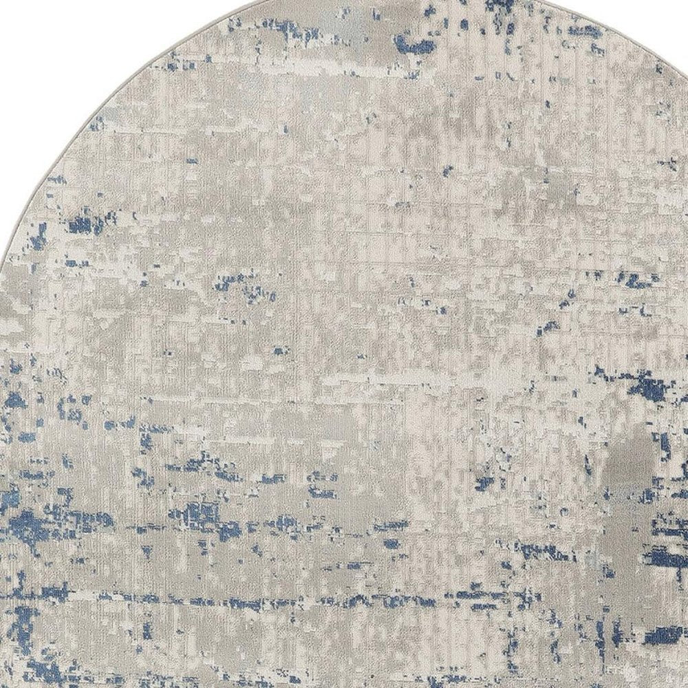 5' X 8' Gray and Ivory Abstract Power Loom Area Rug