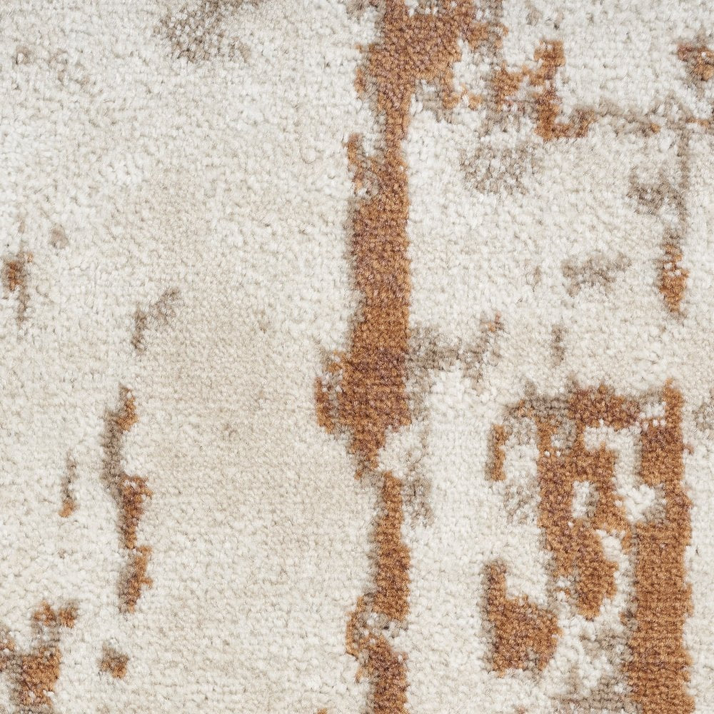 4' X 6' Red and Ivory Abstract Power Loom Area Rug