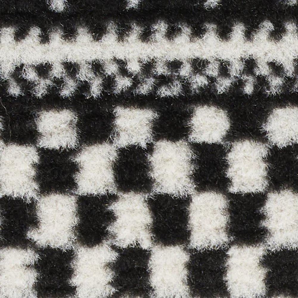 8' Black And White Striped Runner Rug