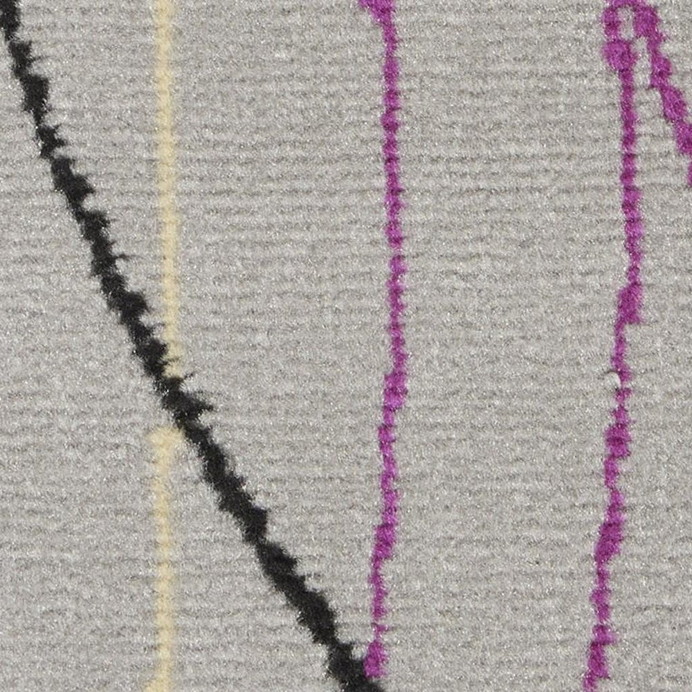 4' X 6' Gray and Pink Floral Power Loom Area Rug