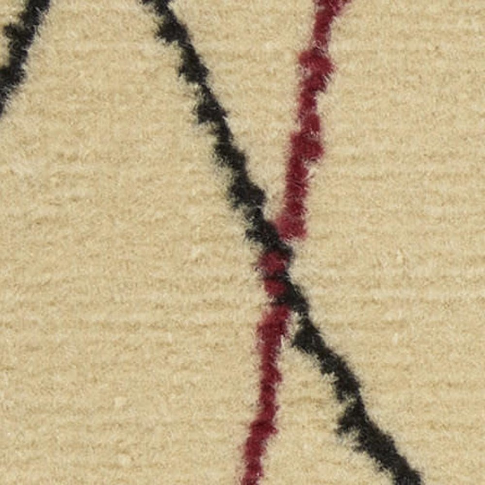 4' X 6' Red and Ivory Floral Power Loom Area Rug