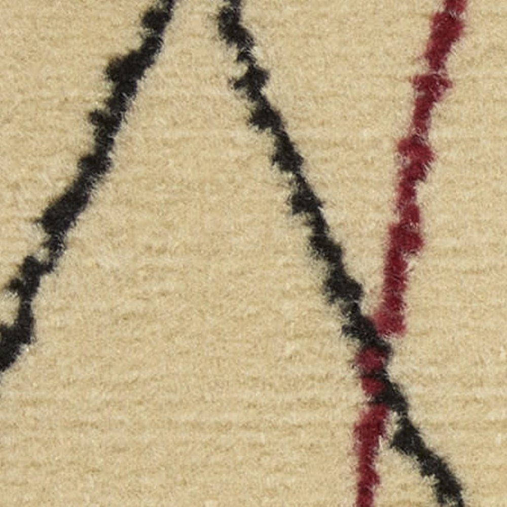 5' X 7' Red and Ivory Floral Power Loom Area Rug