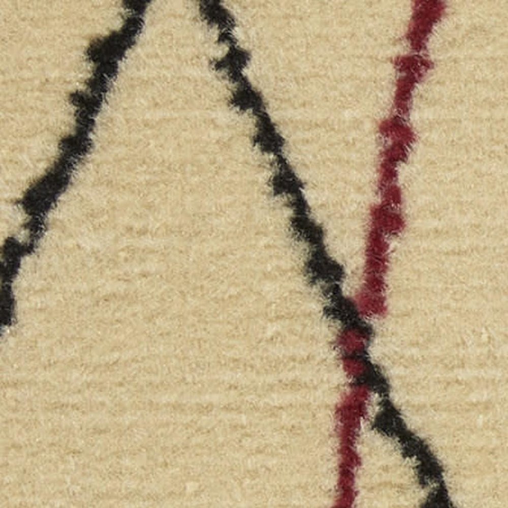 3' X 5' Ivory and Black Floral Power Loom Area Rug