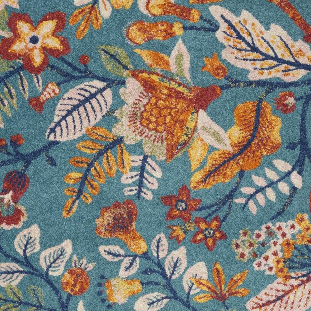 9' X 12' Gray Floral Vines Power Loom Area Rug