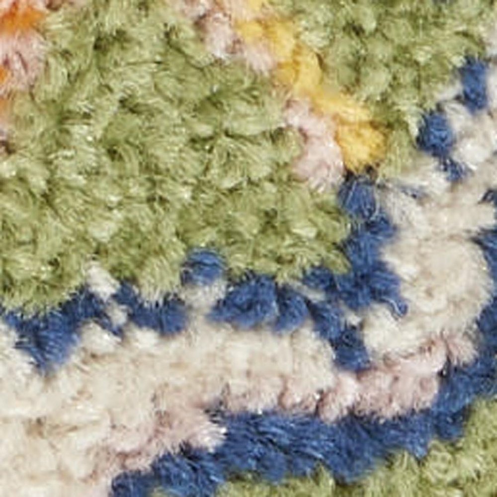 12' Green And Red Medallion Runner Rug