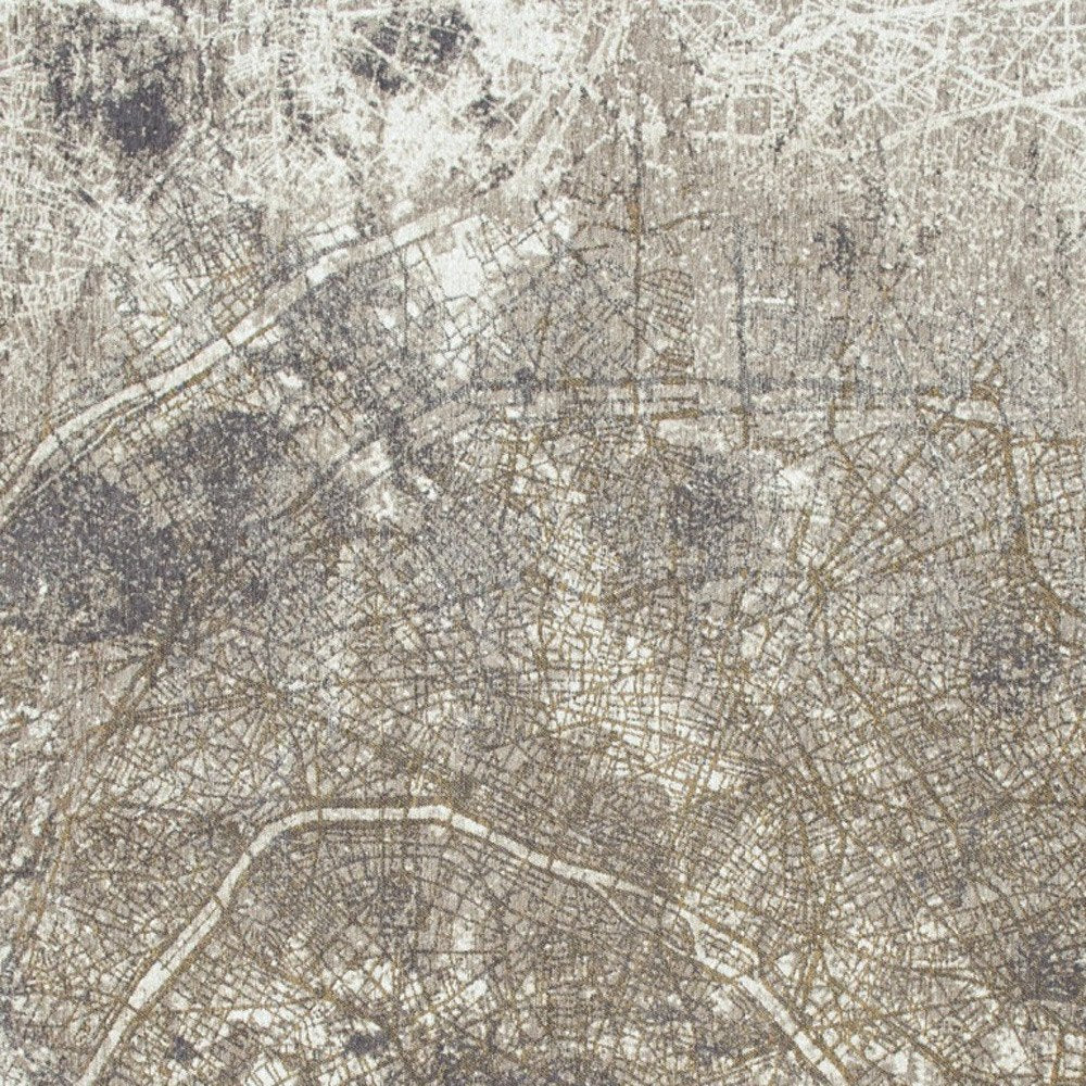 5' X 7' Gray and White Abstract Non Skid Area Rug