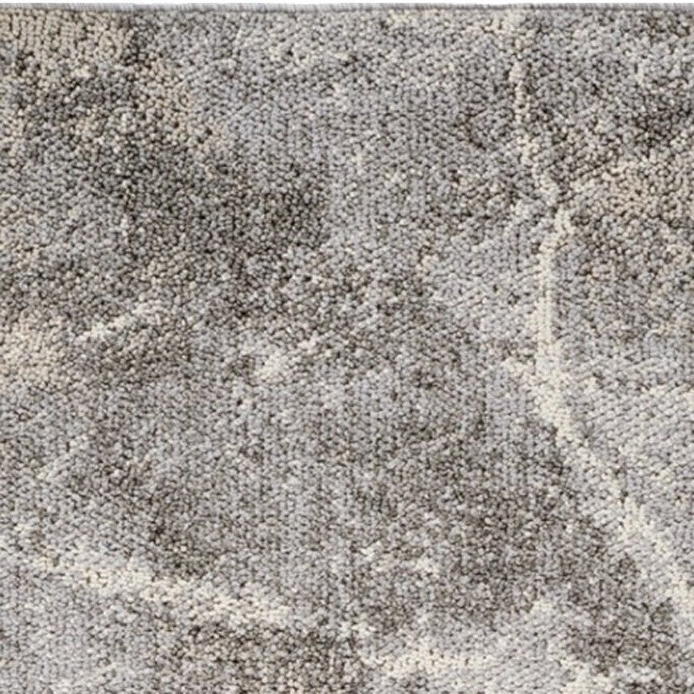 8' Gray And Beige Abstract Distressed Runner Rug
