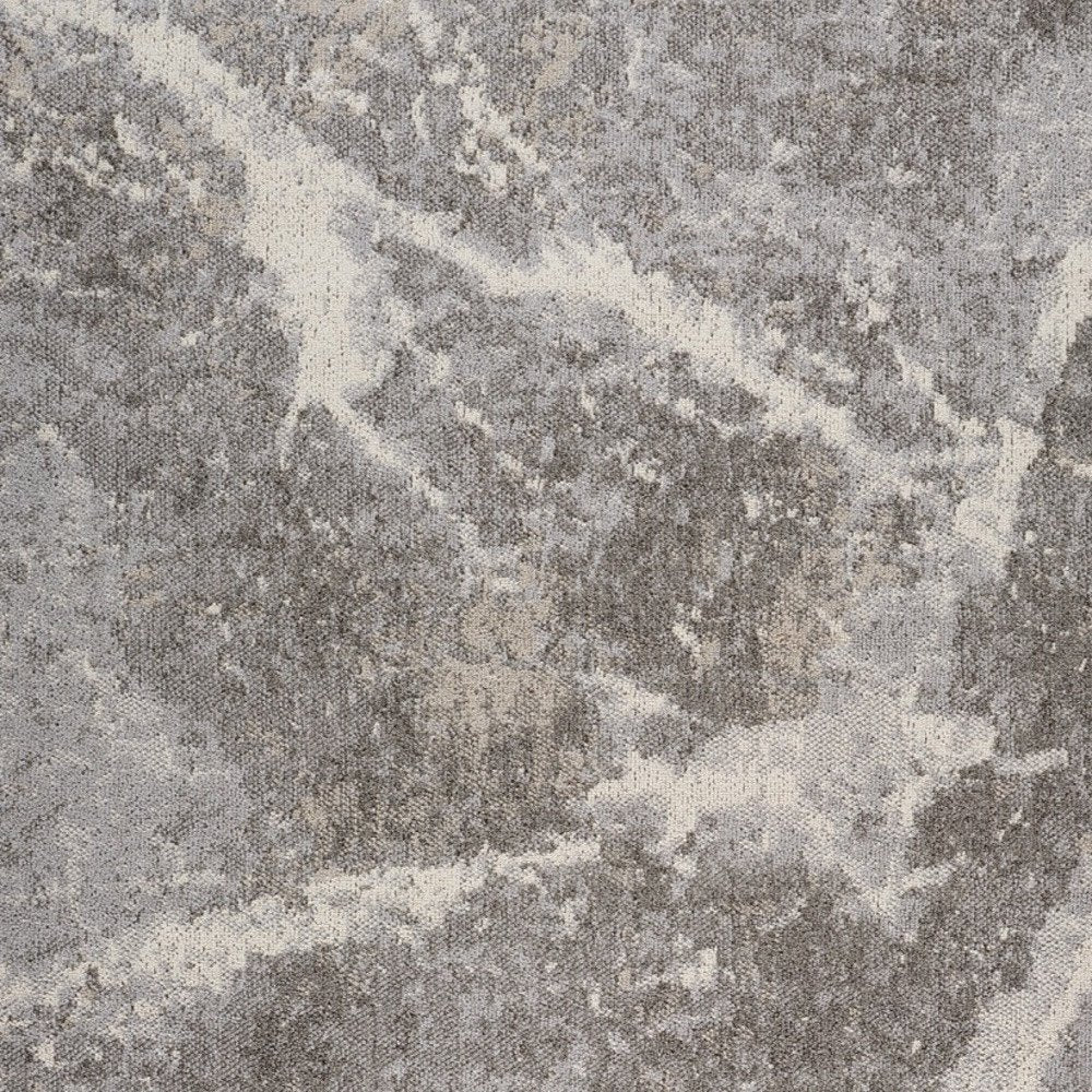 5' X 8' Gray and Ivory Abstract Area Rug