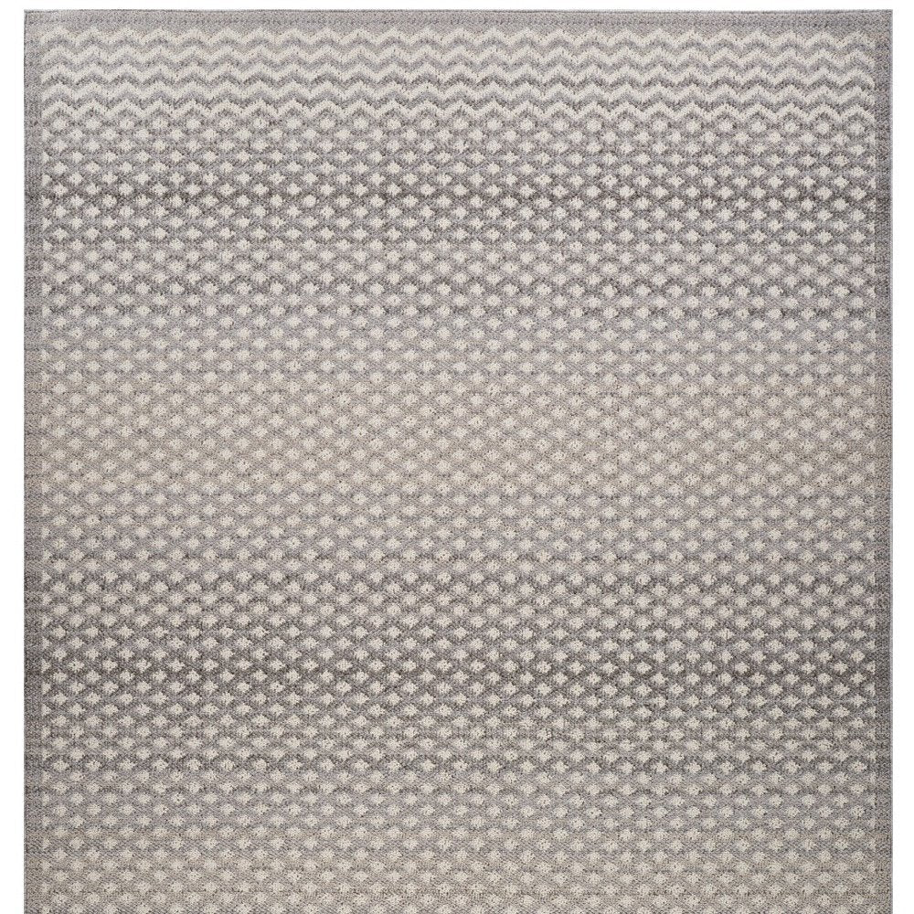 5' X 8' Gray and Beige Checkered Distressed Area Rug