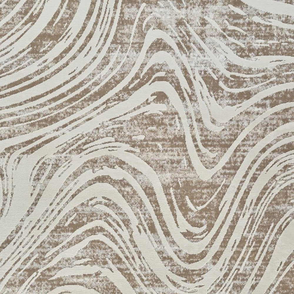 4' X 6' Beige and Brown Abstract Distressed Area Rug