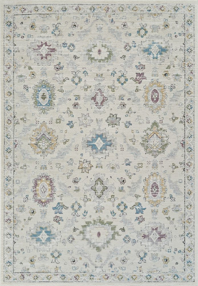 8' X 11' Cream and Beige Abstract Distressed Area Rug