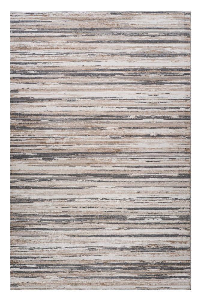 5' X 8' Beige and Gray Abstract Distressed Area Rug