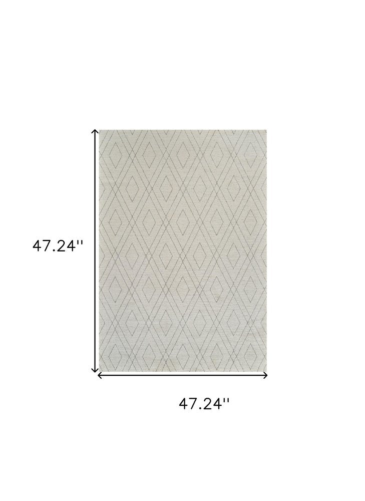 4' X 6' Beige and Gray Abstract Non Skid Area Rug