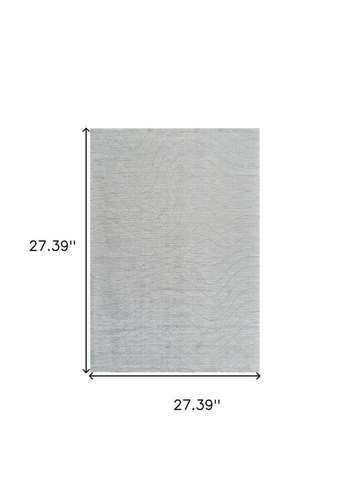 8' Gray Abstract Non Skid Runner Rug