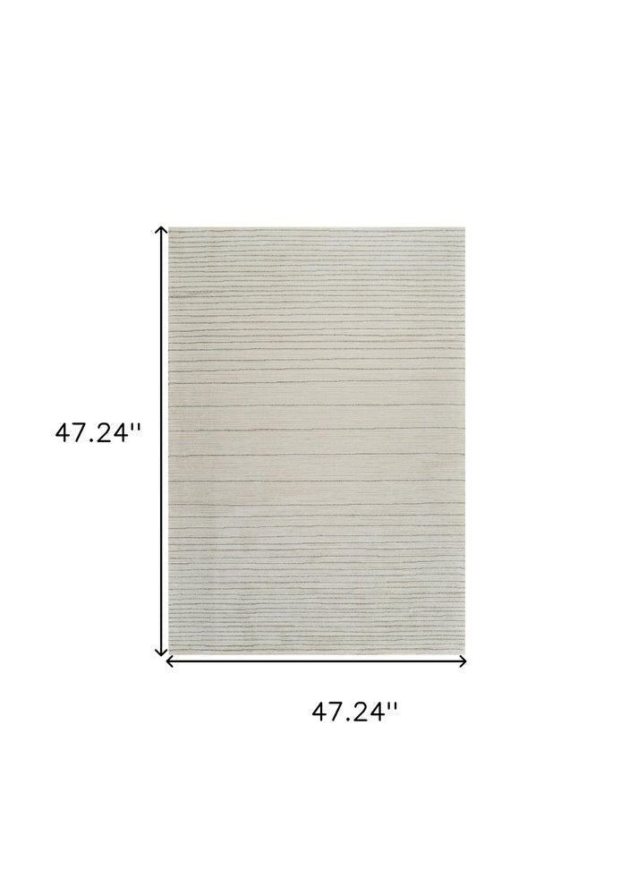 4' X 6' Cream and Beige Abstract Non Skid Area Rug