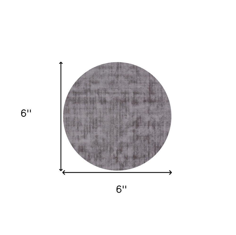 6' Dark Brown Round Hand Loomed Area Rug