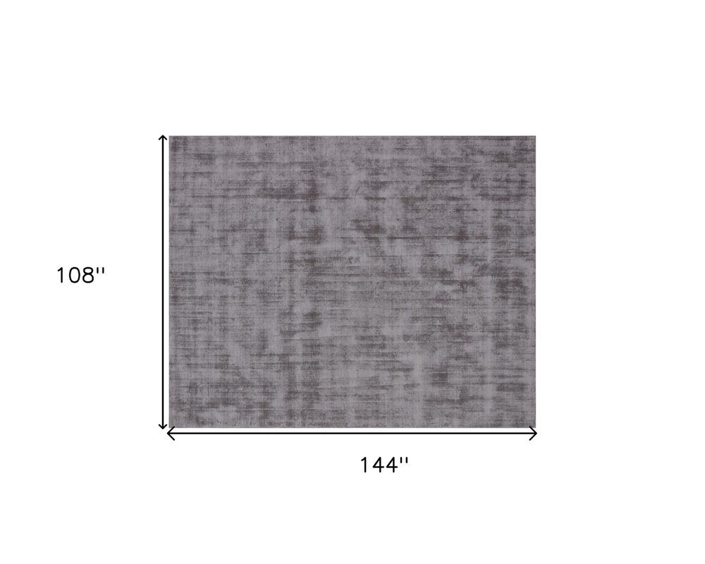 9' X 12' Dark Brown Hand Loomed Area Rug