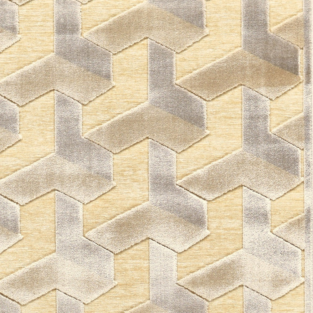 8' X 11' Tan and Gray Geometric Power Loom Area Rug